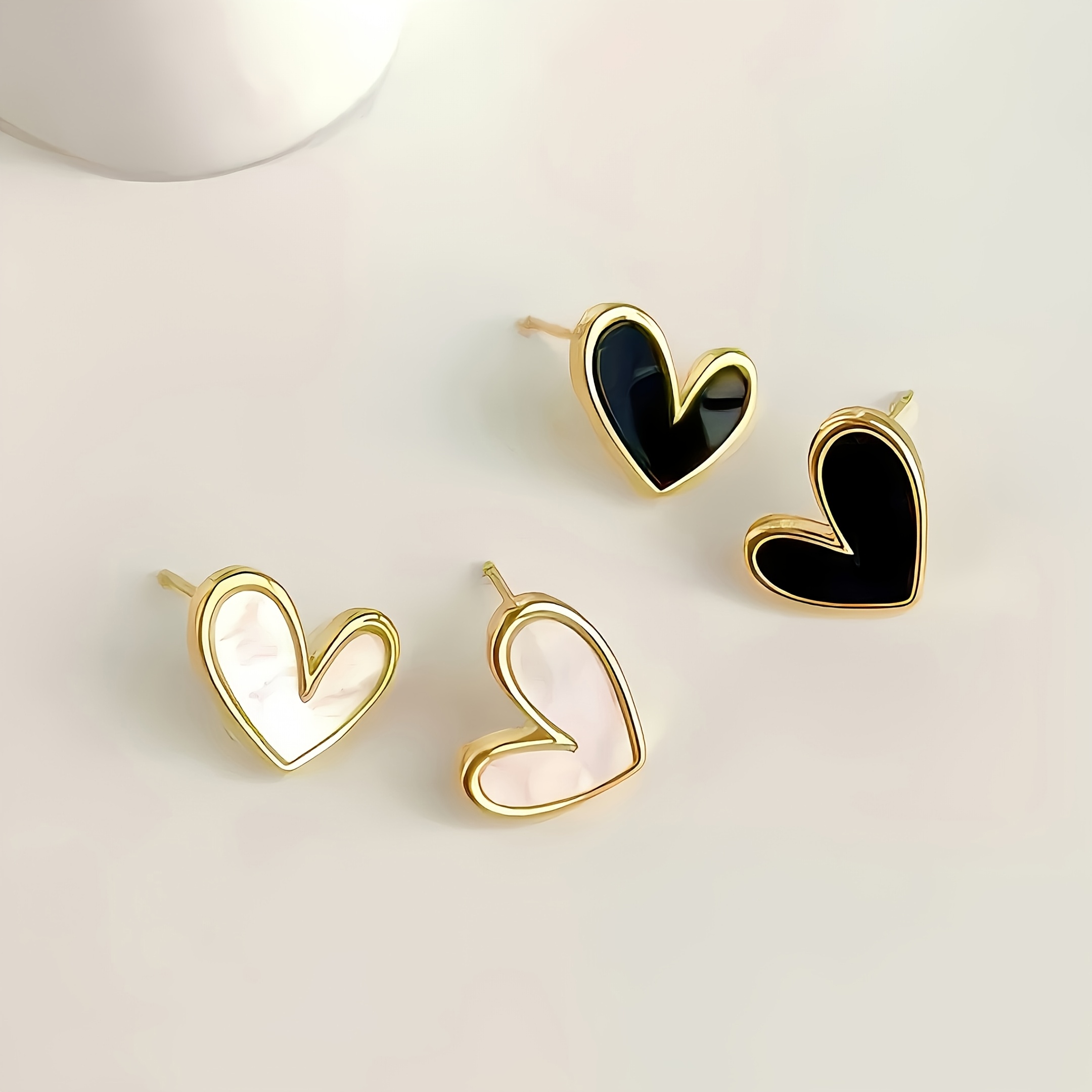 Heart Shaped Stud Earrings - Hypoallergenic Stainless Steel